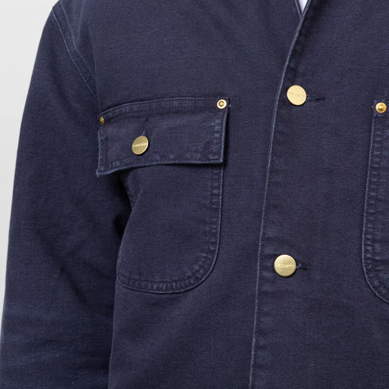 Carhartt WIP OG Chore Coat Dark Navy Black Stone Canvas-9
