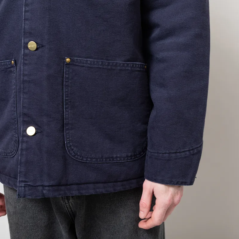 Carhartt WIP OG Chore Coat Dark Navy Black Stone Canvas-8