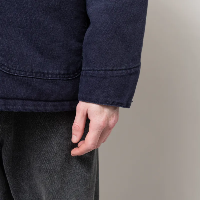 Carhartt WIP OG Chore Coat Dark Navy Black Stone Canvas-13