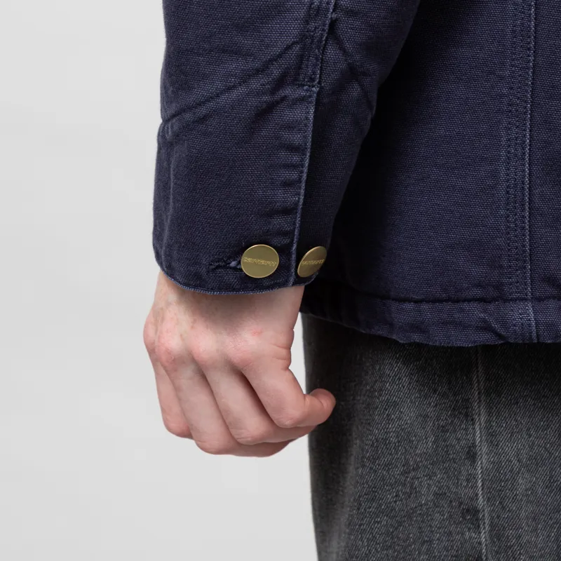 Carhartt WIP OG Chore Coat Dark Navy Black Stone Canvas-12