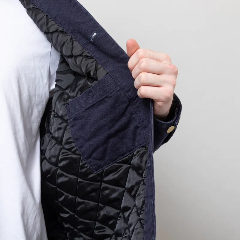 Carhartt WIP OG Chore Coat Dark Navy Black Stone Canvas-7
