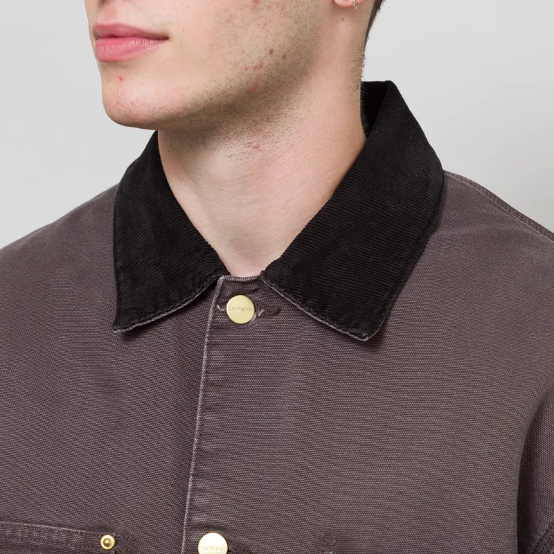 Carhartt WIP OG Chore Coat Tobacco Black Stone Canvas-5