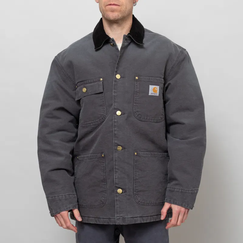 Carhartt WIP OG Chore Coat Graphite Black Stone Canvas