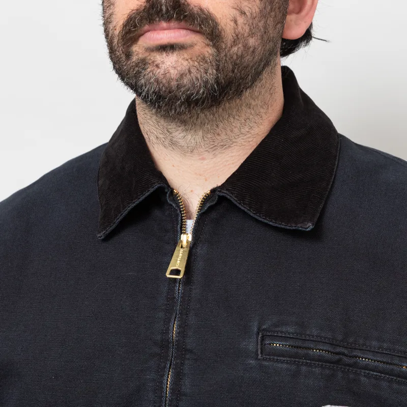 Carhartt WIP OG Detroit Jacket Black Stone Canvas-5