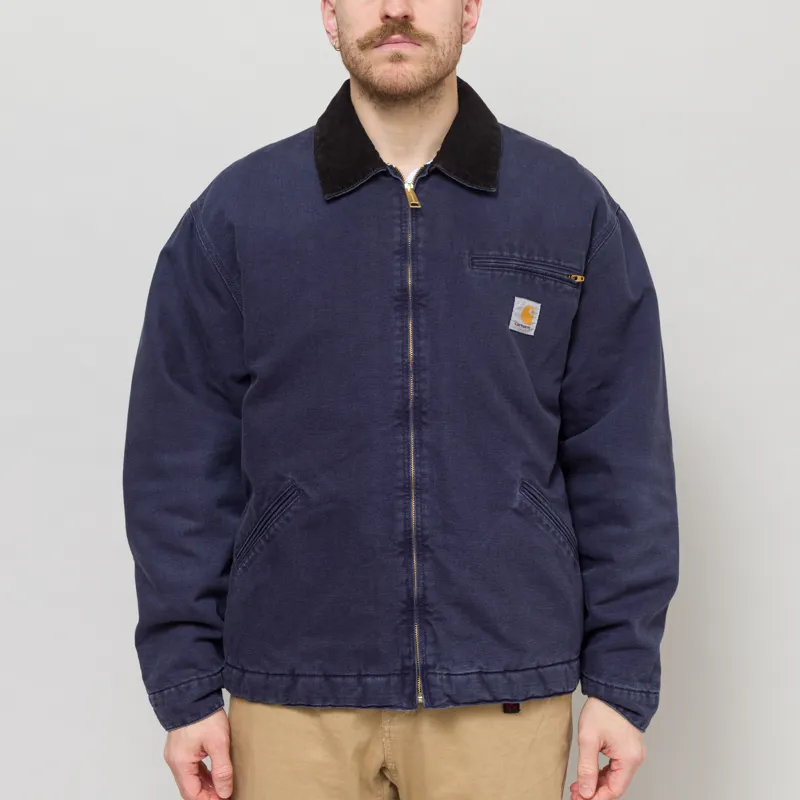Carhartt WIP OG Detroit Jacket Dark Navy Black Stone Canvas
