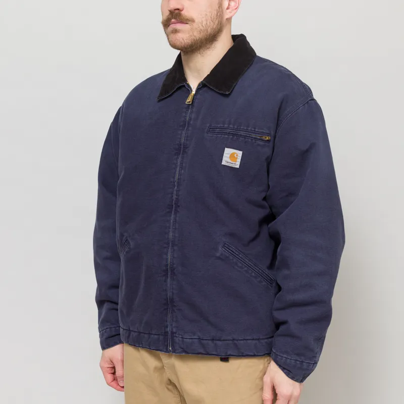 Carhartt WIP OG Detroit Jacket Dark Navy Black Stone Canvas-2