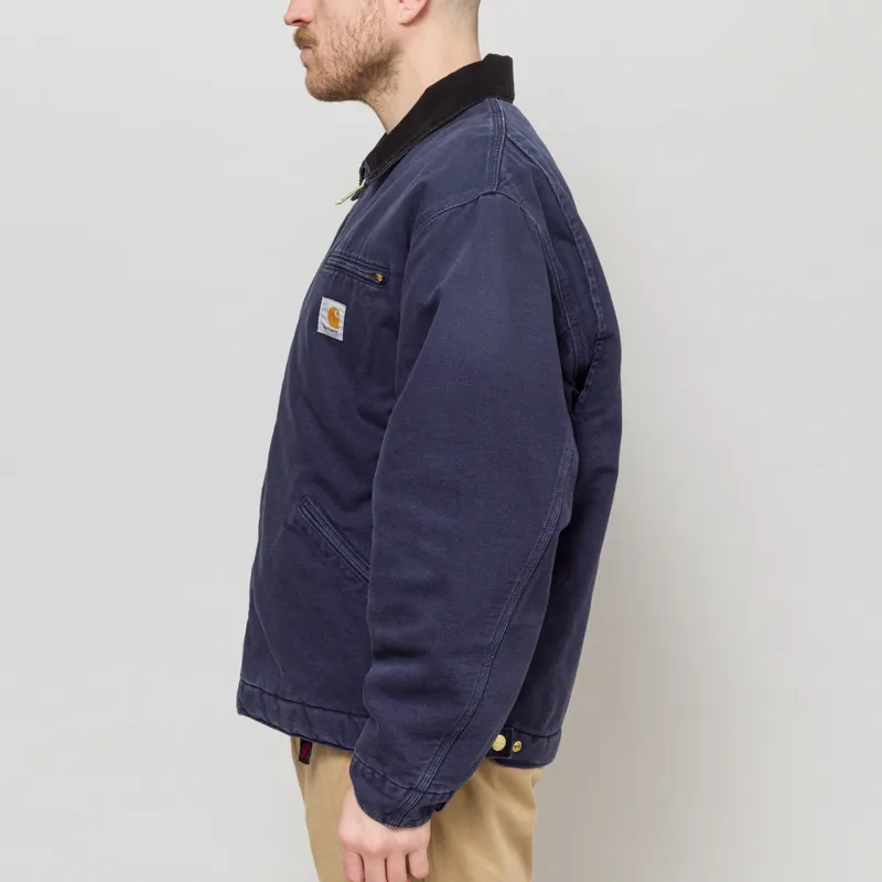 Carhartt WIP OG Detroit Jacket Dark Navy Black Stone Canvas-3