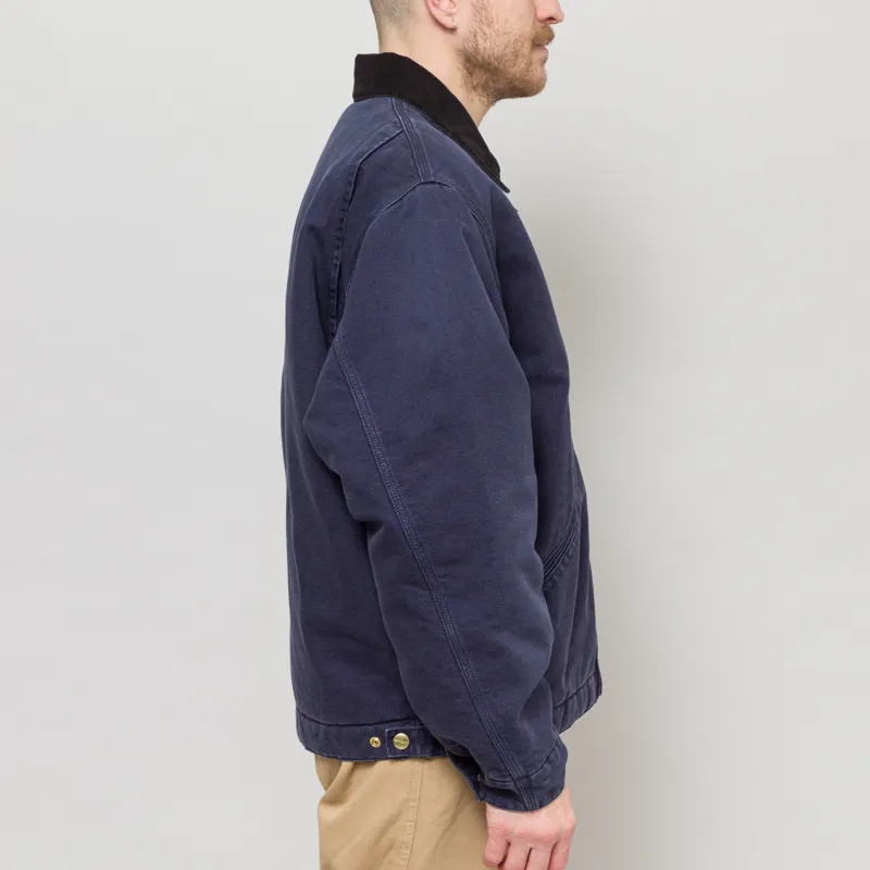 Carhartt WIP OG Detroit Jacket Dark Navy Black Stone Canvas-5