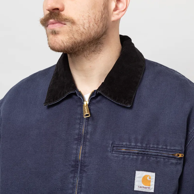Carhartt WIP OG Detroit Jacket Dark Navy Black Stone Canvas-6