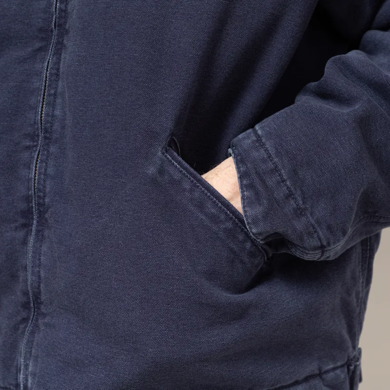 Carhartt WIP OG Detroit Jacket Dark Navy Black Stone Canvas-11