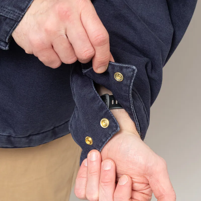 Carhartt WIP OG Detroit Jacket Dark Navy Black Stone Canvas-12