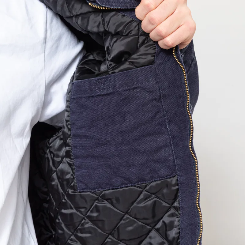 Carhartt WIP OG Detroit Jacket Dark Navy Black Stone Canvas-7