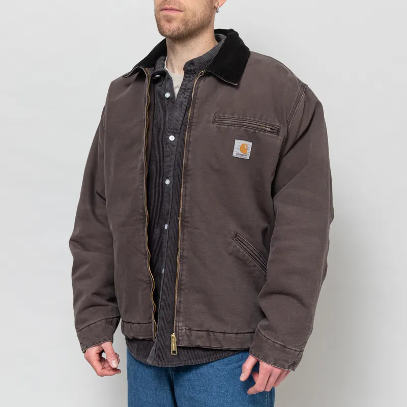 Carhartt WIP OG Detroit Jacket Tobacco Black Stone Canvas-2