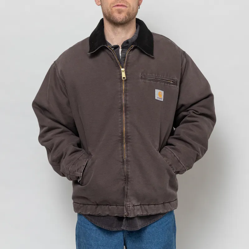 Carhartt WIP OG Detroit Jacket Tobacco Black Stone Canvas-1