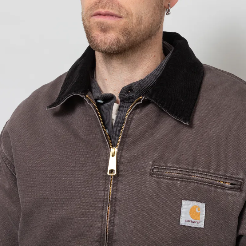 Carhartt WIP OG Detroit Jacket Tobacco Black Stone Canvas-6