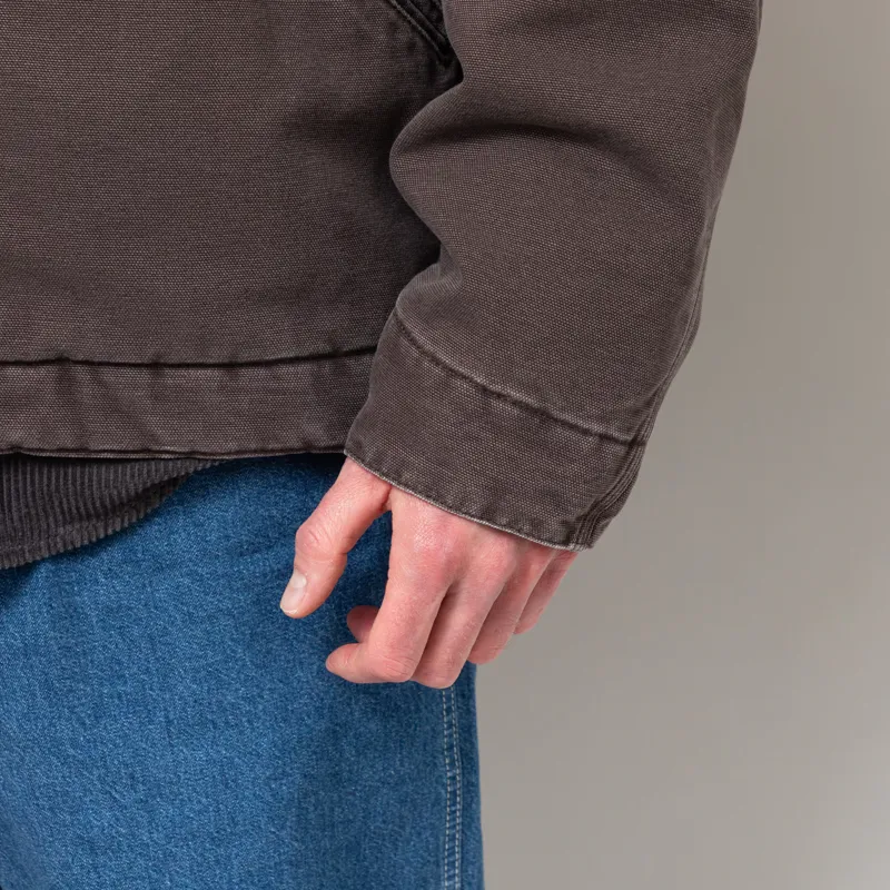 Carhartt WIP OG Detroit Jacket Tobacco Black Stone Canvas-11