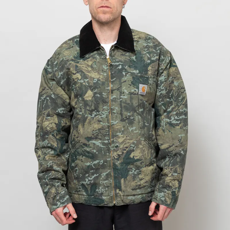 Carhartt WIP OG Detroit Jacket Camo Combi Green Black Stonewashed