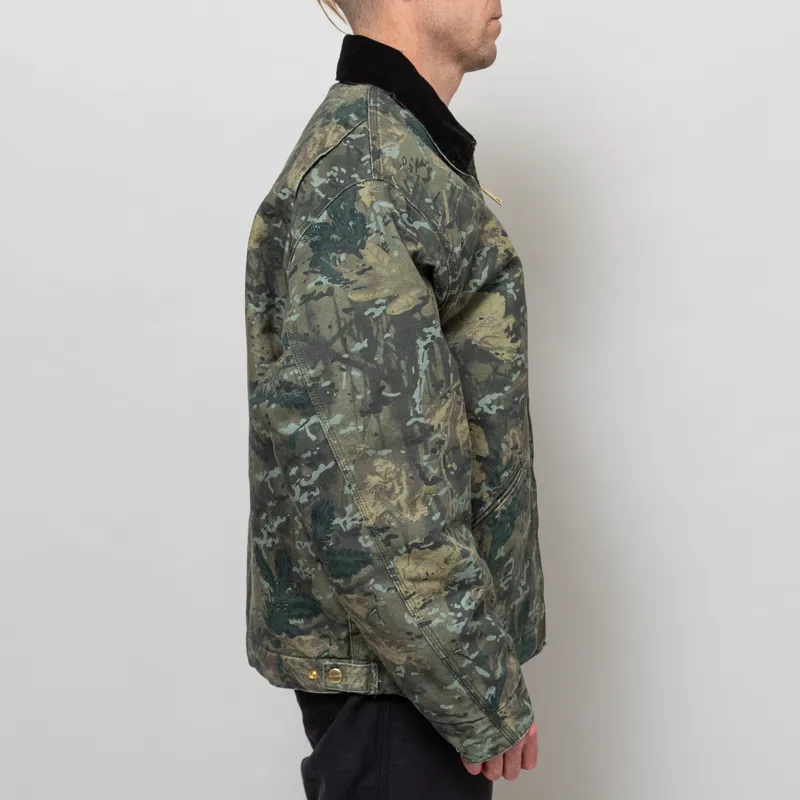 Carhartt WIP OG Detroit Jacket Camo Combi Green Black Stonewashed-4
