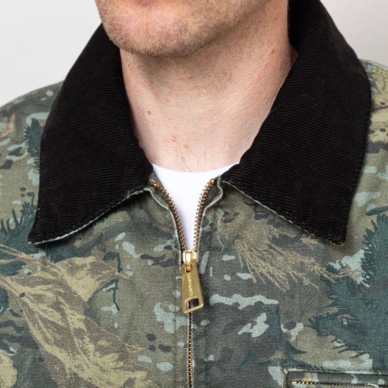 Carhartt WIP OG Detroit Jacket Camo Combi Green Black Stonewashed-5