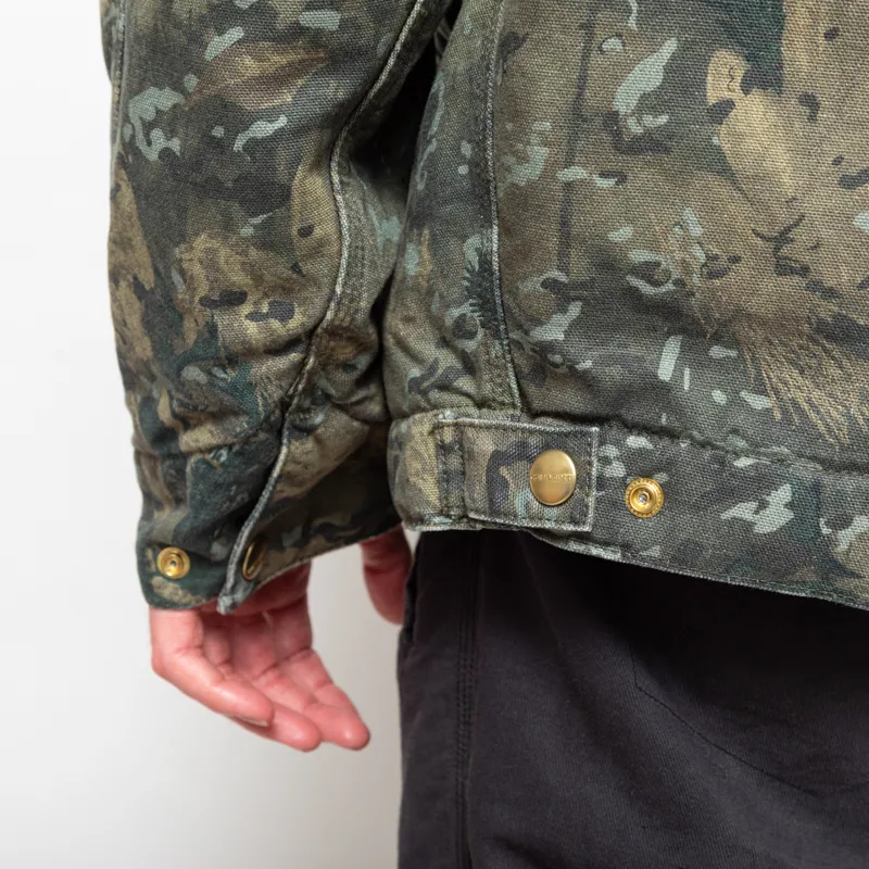 Carhartt WIP OG Detroit Jacket Camo Combi Green Black Stonewashed-8
