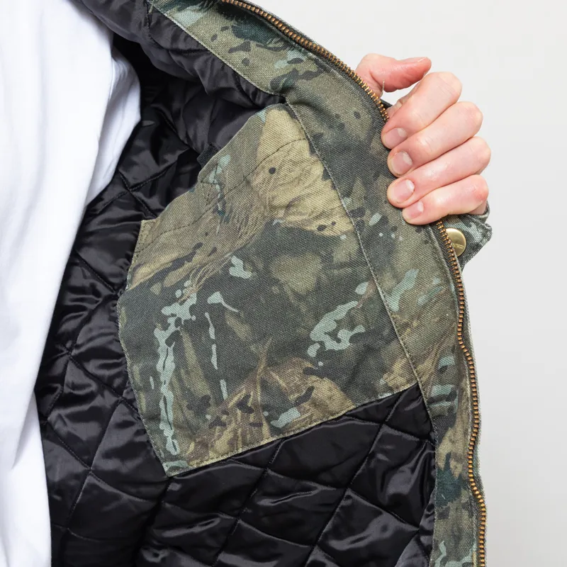 Carhartt WIP OG Detroit Jacket Camo Combi Green Black Stonewashed-9
