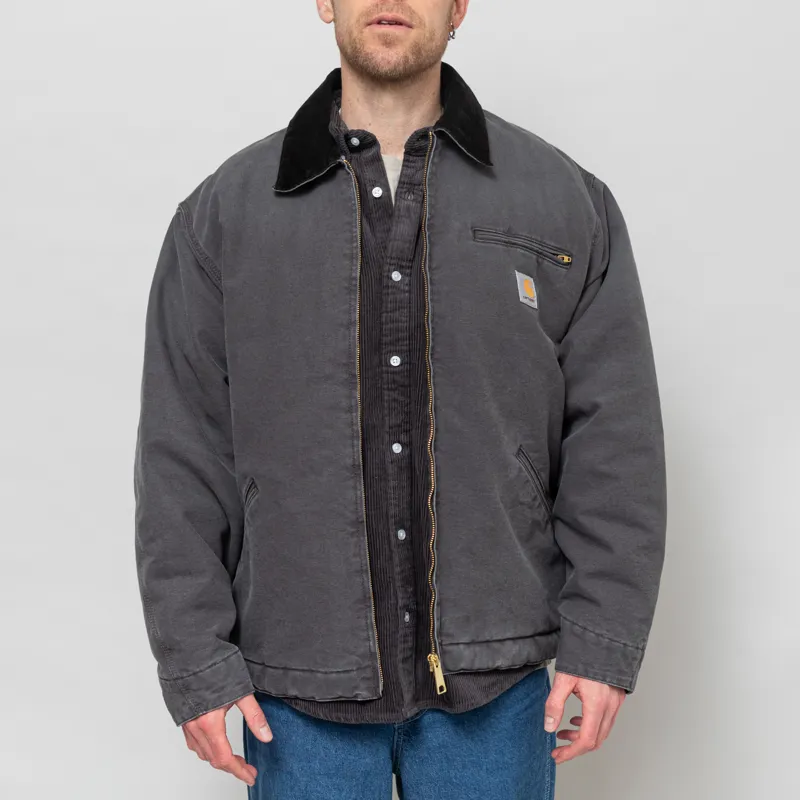 Carhartt WIP OG Detroit Jacket Graphite Black Stone Canvas
