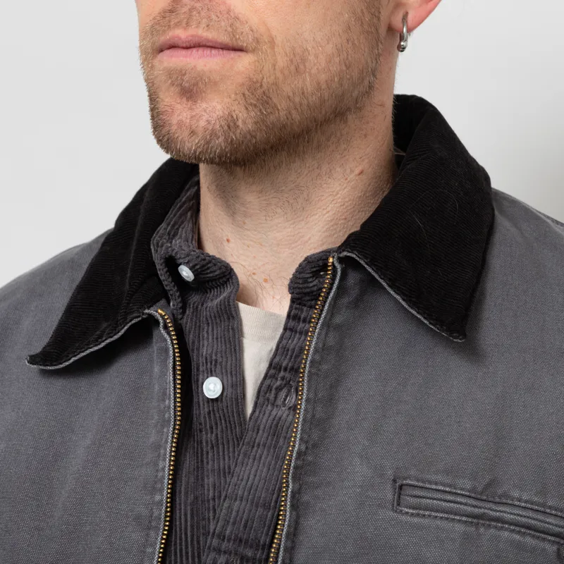 Carhartt WIP OG Detroit Jacket Graphite Black Stone Canvas-6