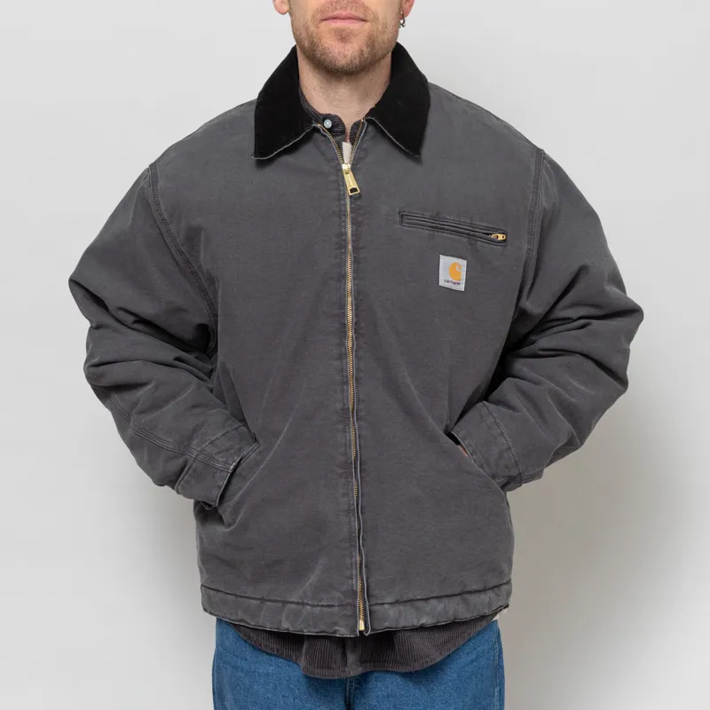 Carhartt WIP OG Detroit Jacket Graphite Black Stone Canvas-1