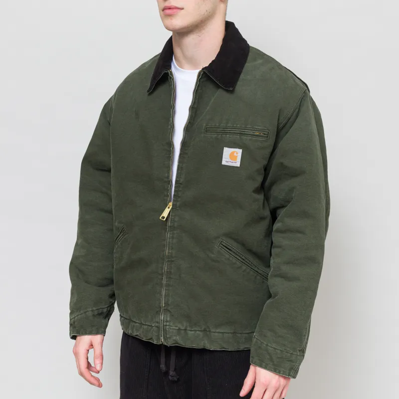 Carhartt WIP OG Detroit Jacket Olive Black Stone Canvas-1