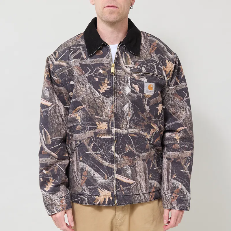 Carhartt WIP OG Detroit Jacket Camo Feather Tree Black