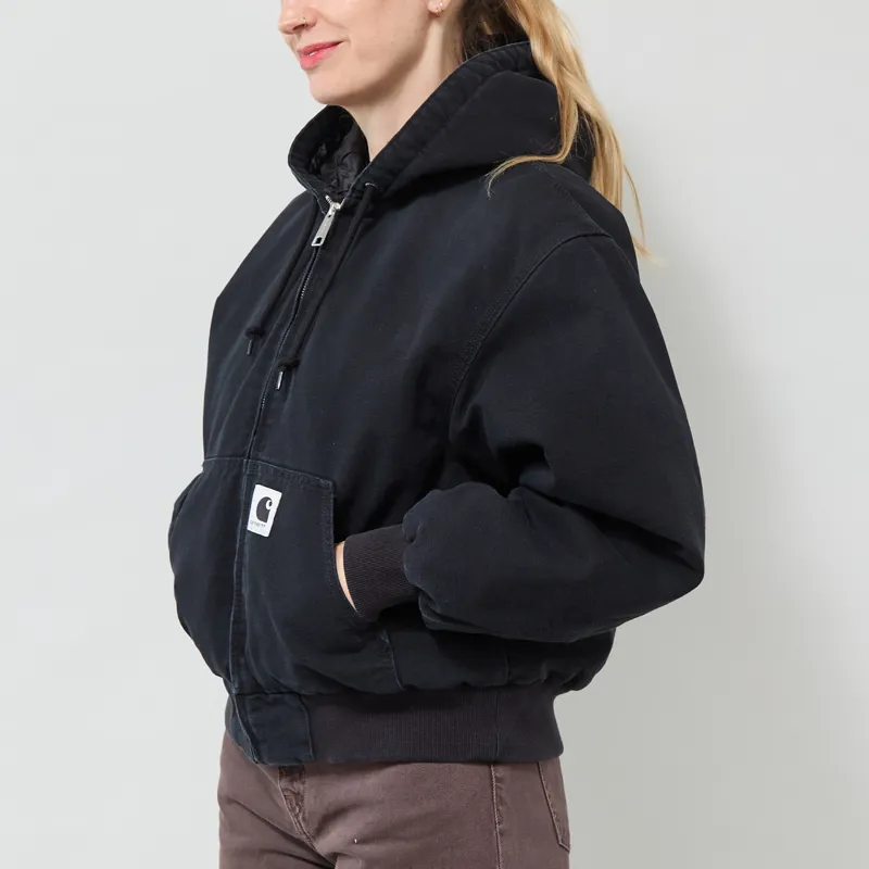 Carhartt WIP Womens OG Active Jacket Black Stone Canvas-1