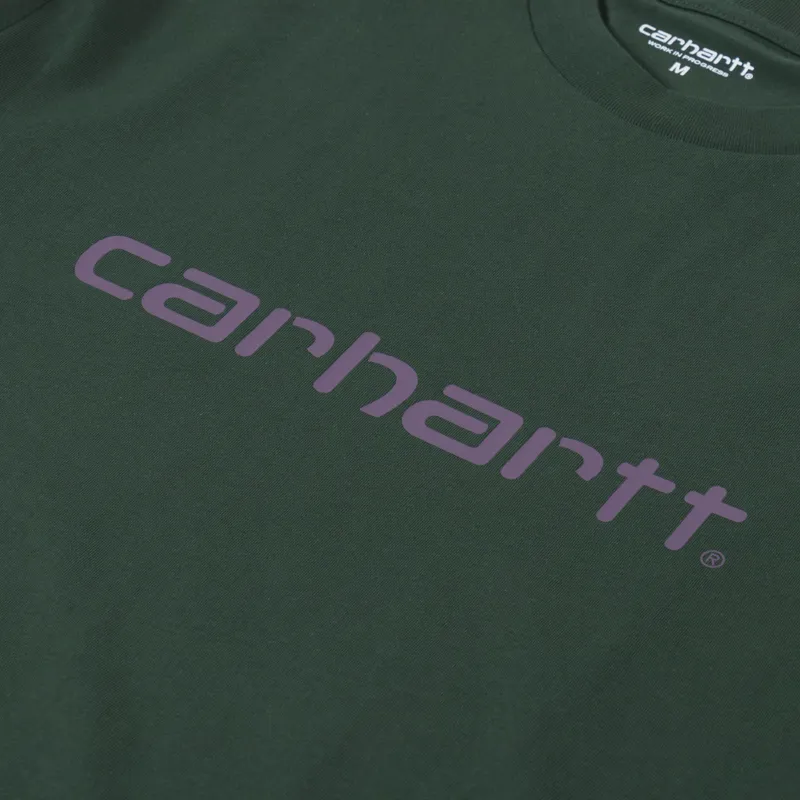 Carhartt WIP Script T Shirt Sycamore Tree Phlox-2
