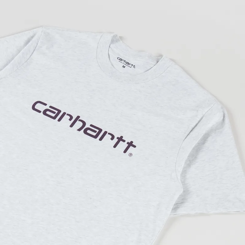 Carhartt WIP Script T Shirt Ash Heather Cozy Purple-1
