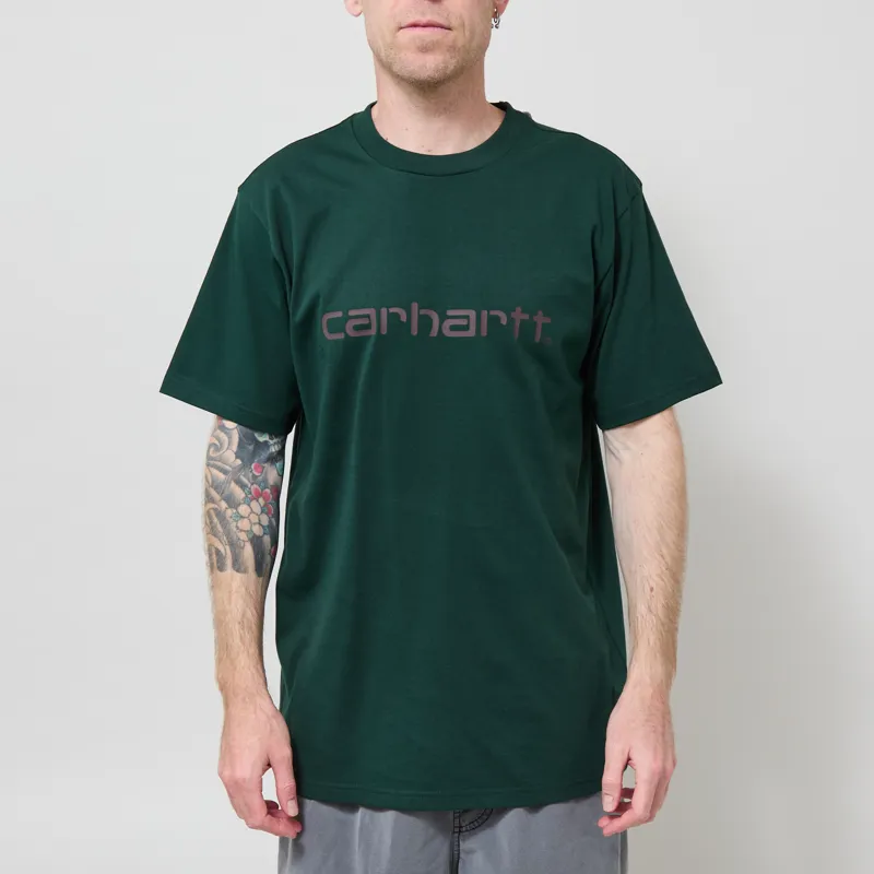 Carhartt WIP Script T Shirt Dark Scarab Palisander