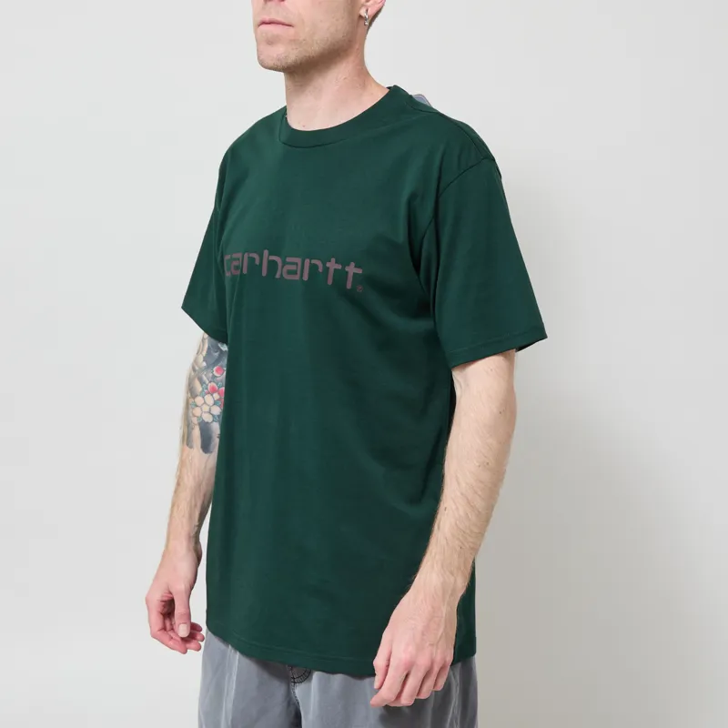 Carhartt WIP Script T Shirt Dark Scarab Palisander-1