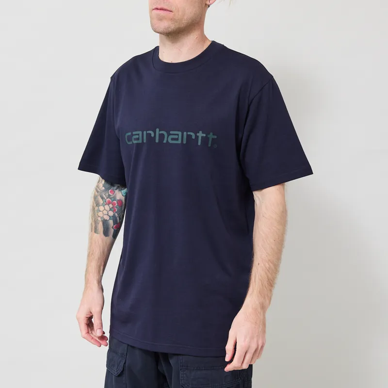 Carhartt WIP Script T Shirt Dark Navy Dark Scarab-1