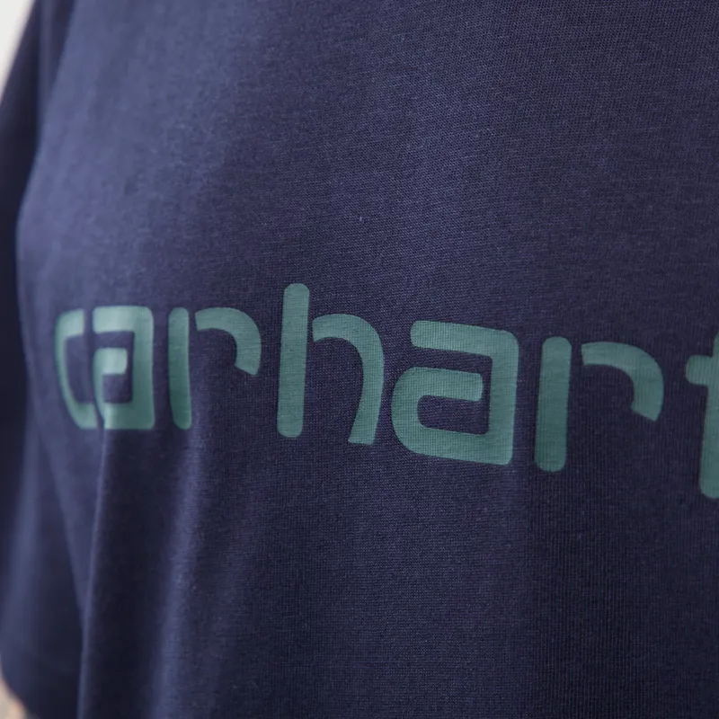 Carhartt WIP Script T Shirt Dark Navy Dark Scarab-4