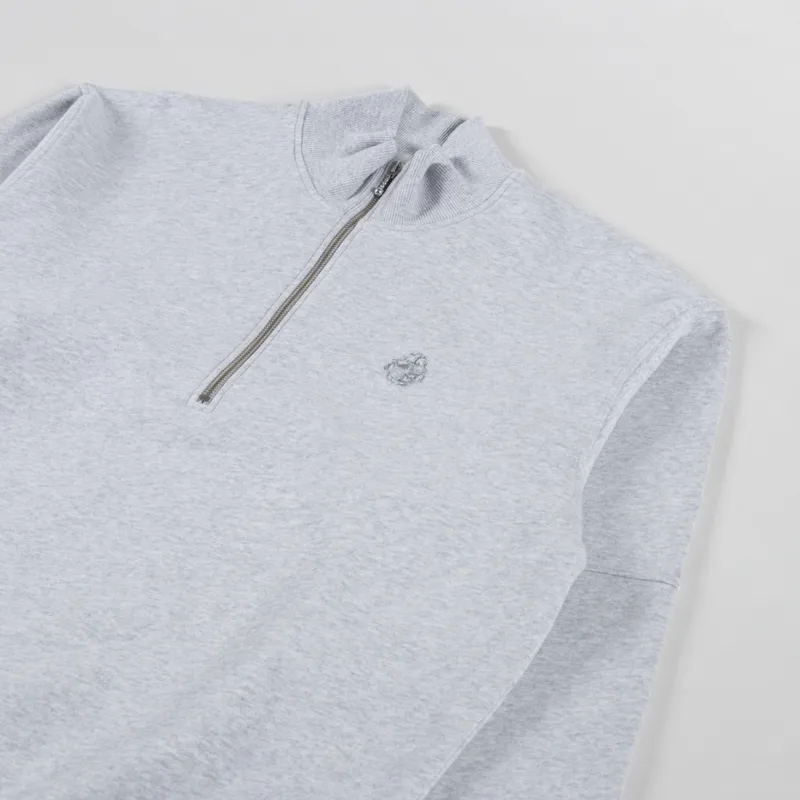 Edwin Koji Half Zip Sweat Grey Marl-2