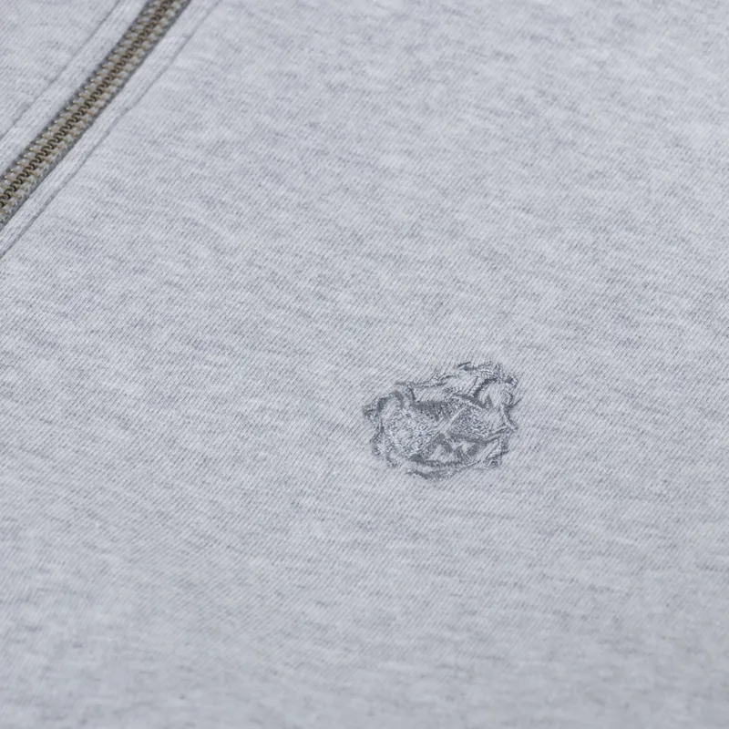 Edwin Koji Half Zip Sweat Grey Marl-5