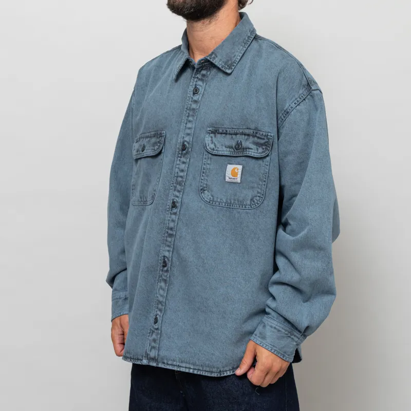 Carhartt WIP Tigan Shirt Jac Black Blue Fog Garment Dyed-2