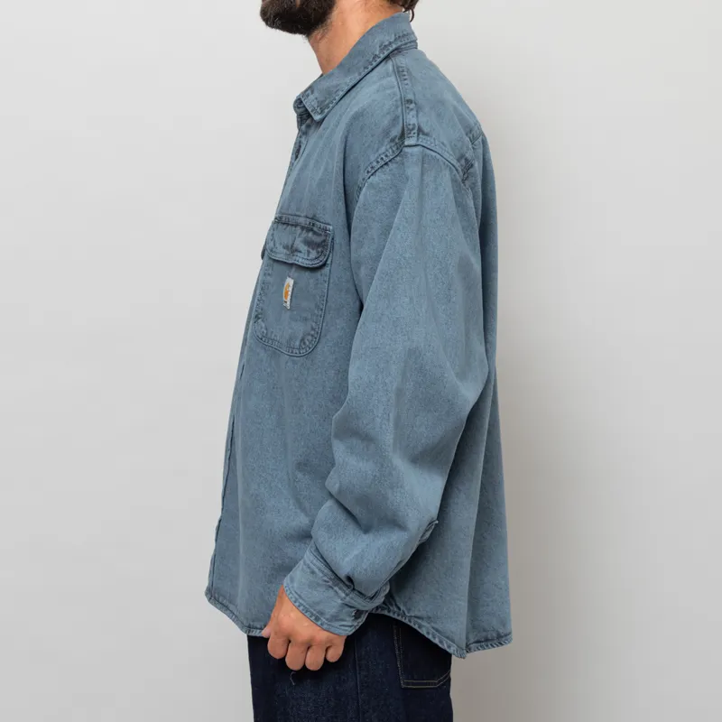 Carhartt WIP Tigan Shirt Jac Black Blue Fog Garment Dyed-3