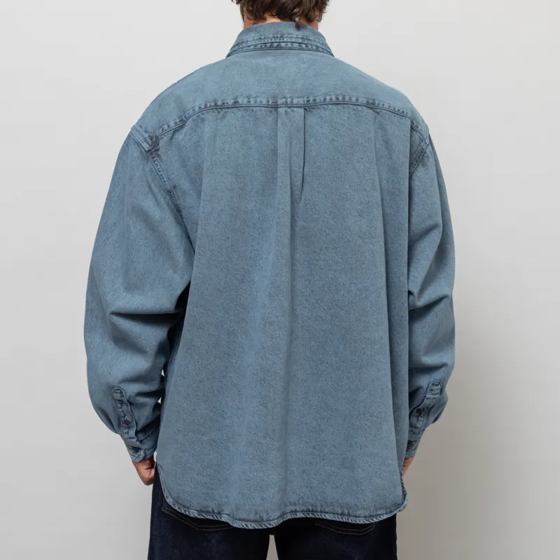 Carhartt WIP Tigan Shirt Jac Black Blue Fog Garment Dyed-4