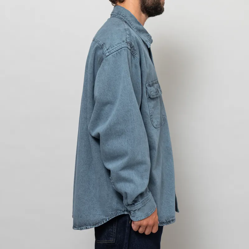Carhartt WIP Tigan Shirt Jac Black Blue Fog Garment Dyed-5