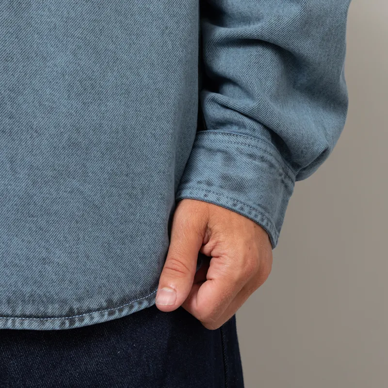 Carhartt WIP Tigan Shirt Jac Black Blue Fog Garment Dyed-10