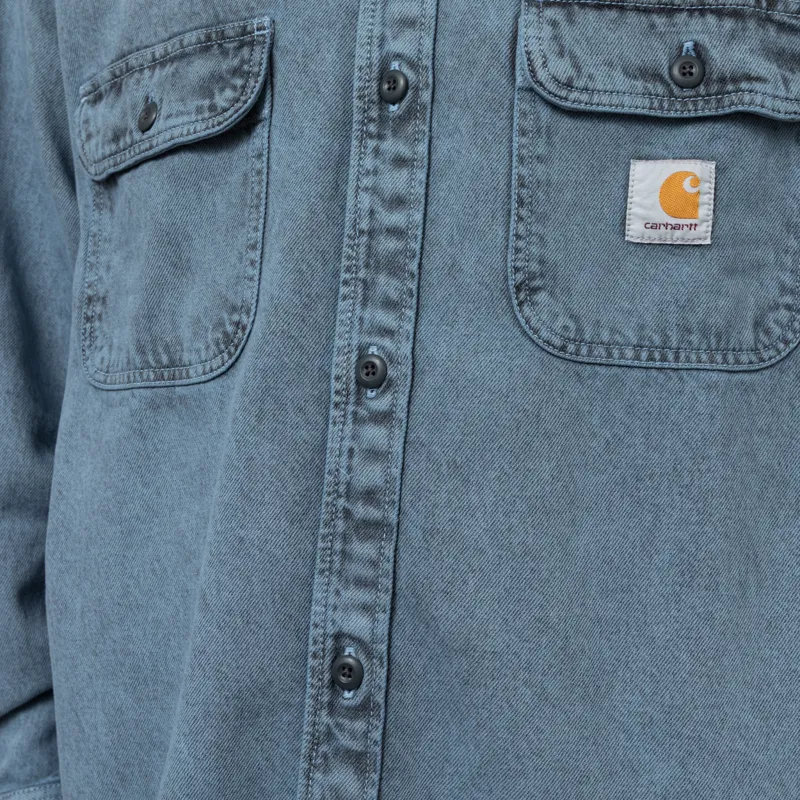 Carhartt WIP Tigan Shirt Jac Black Blue Fog Garment Dyed-8
