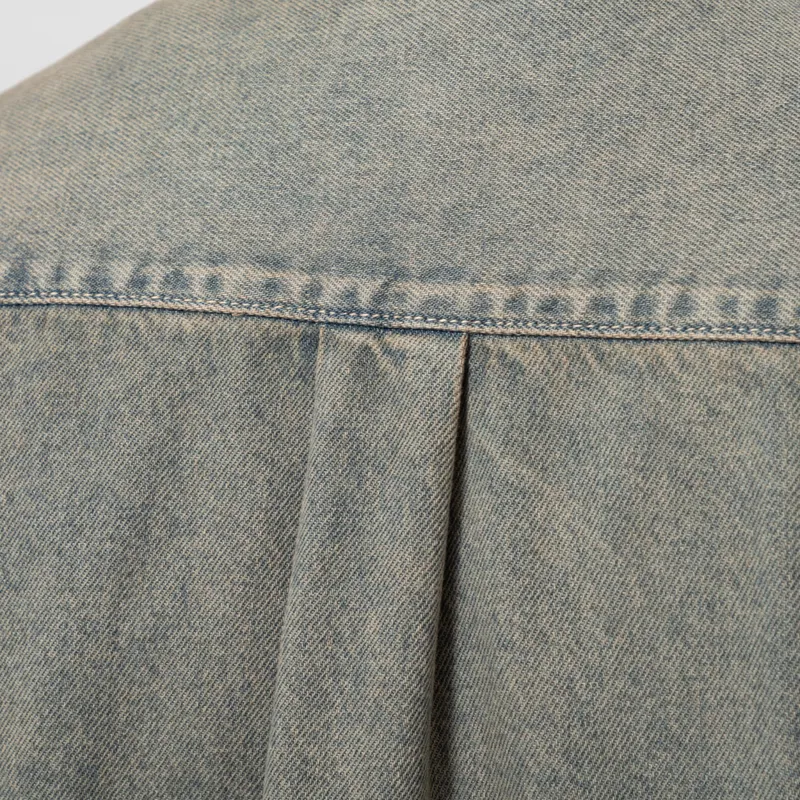 Carhartt WIP Tigan Shirt Jac Blue Leather Garment Dyed-7