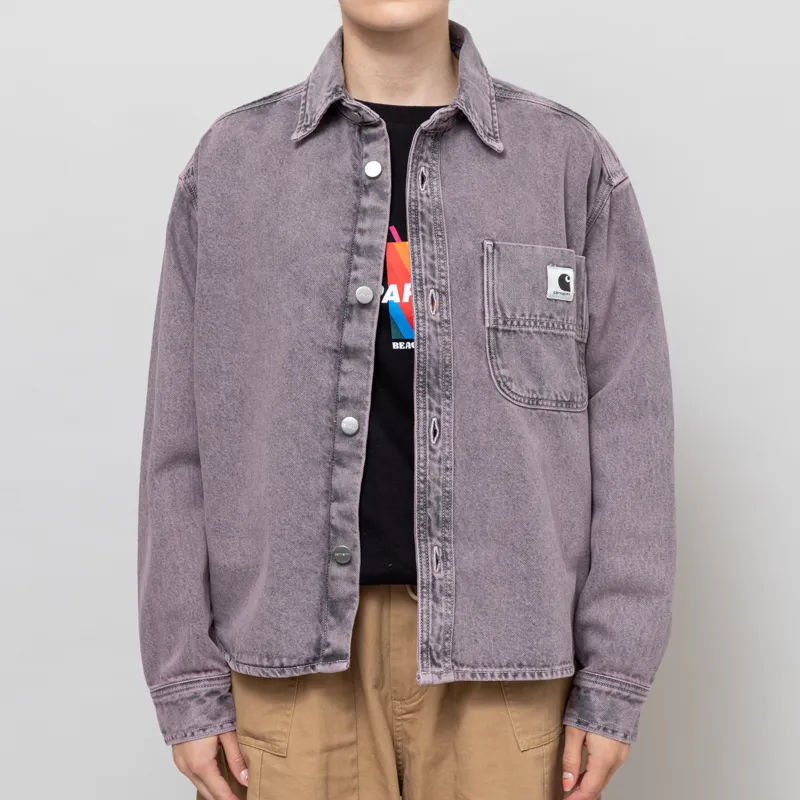 Carhartt WIP Womens Georgia Shirt Jac Black Hortensia-1