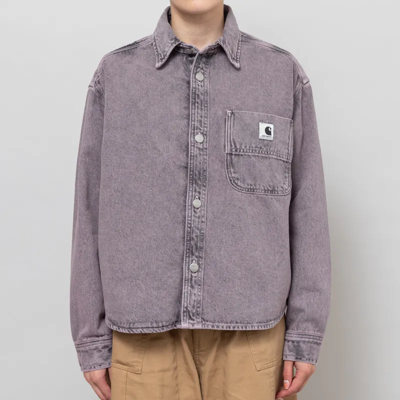 Carhartt WIP Womens Georgia Shirt Jac Black Hortensia