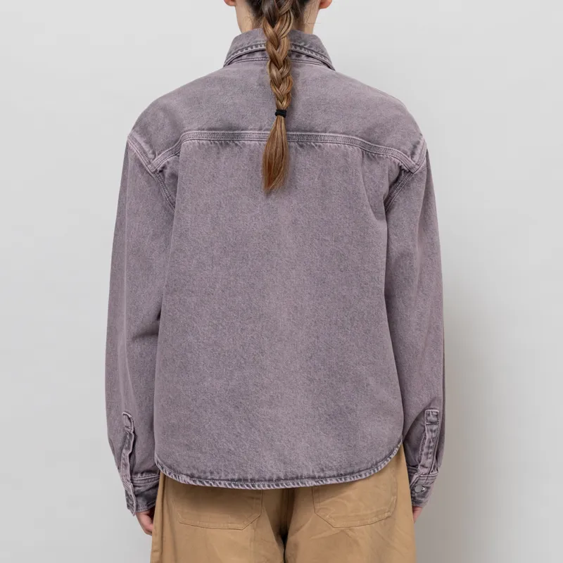 Carhartt WIP Womens Georgia Shirt Jac Black Hortensia-4