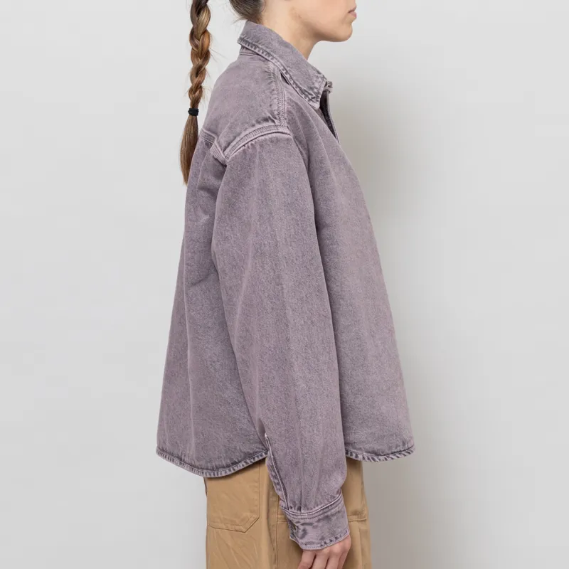 Carhartt WIP Womens Georgia Shirt Jac Black Hortensia-5